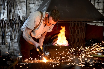 Blacksmith working at Blists Hill