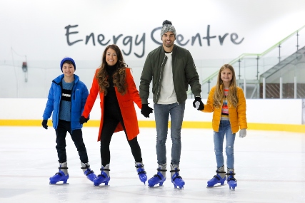 Family ice skating at Telford Ice Rink